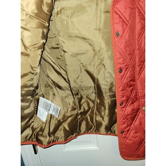 Red Quilted Vest Eddie Bauer Snap Front Lightweight Women's Size Small - Picture 5 of 6